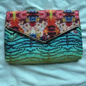 ALDO Multicolor Floral and Zebra Print Clutch